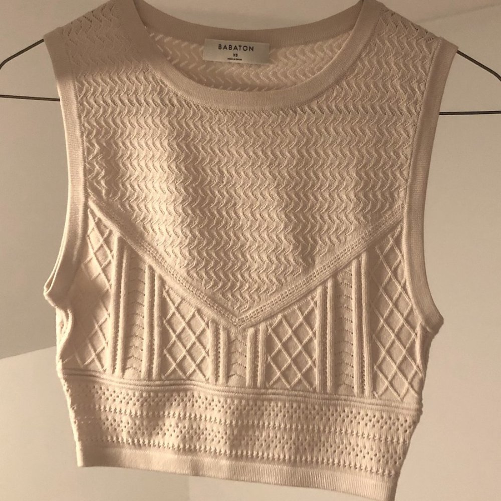 Aritzia Pointelle Cropped Tank, New, Size XS